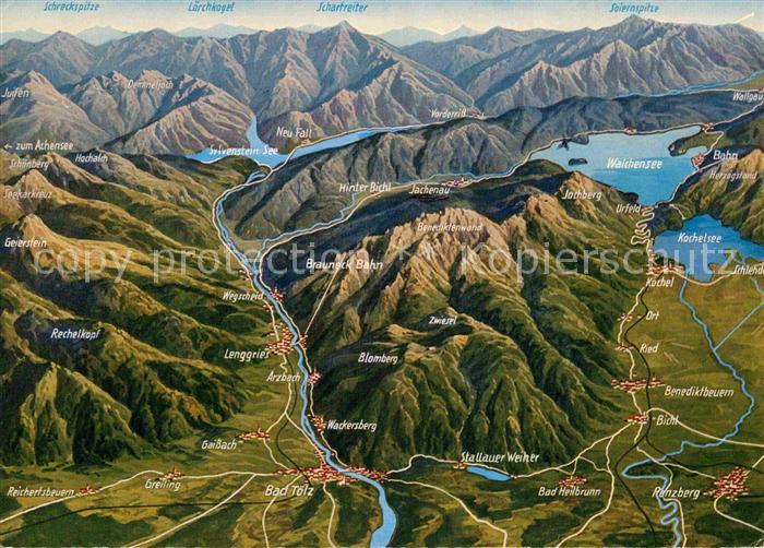 Bad Toelz Panorama Rund um die Benediktenwand aus der Vogelperspektive