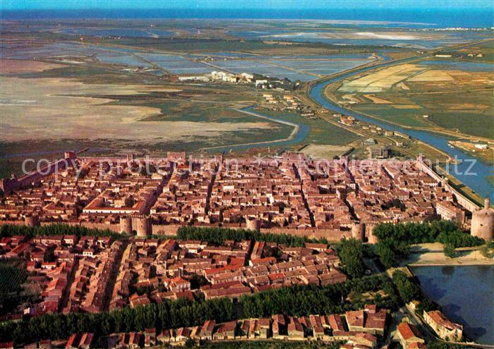 Aigues-Mortes Gard Vue generale aerienne sur la cite