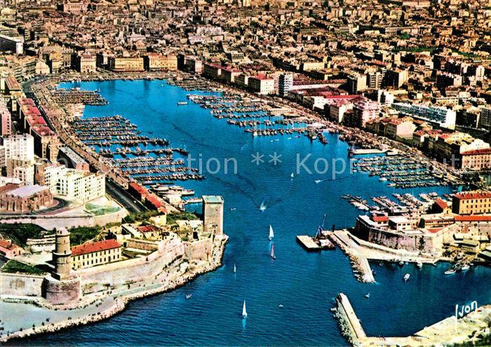 Marseille Bouches-du-Rhone Le Vieux Port vue aerienne Collection Couleurs et Lum