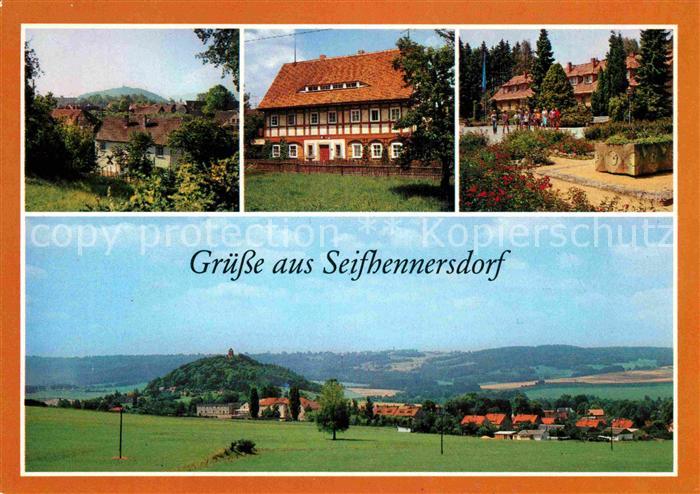 Seifhennersdorf Panorama Blick zum Burgsberg Umgebindehaus Zentrales Pionierlage