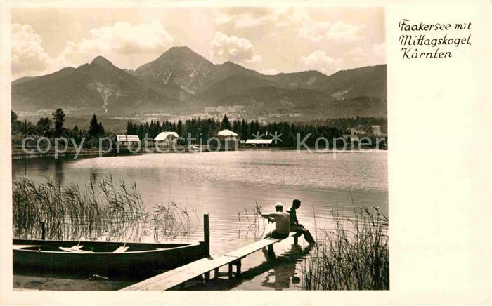 Faakersee Uferpartie Steg Bick zum Mittagskogel Karawanken