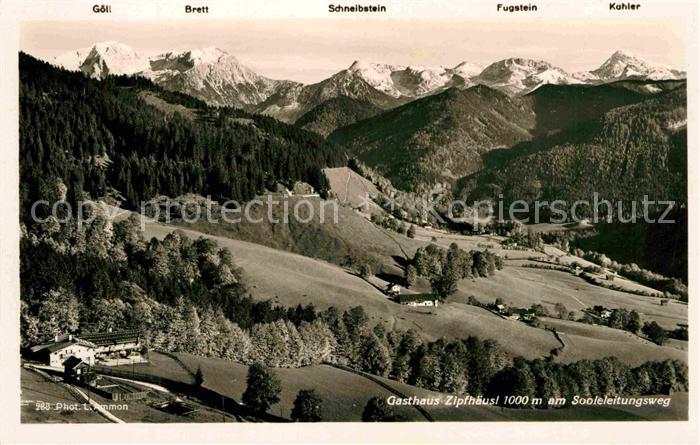 Ramsau Berchtesgaden Gasthaus Zipfhaeusl am Soleleitungsweg Alpenpanorama