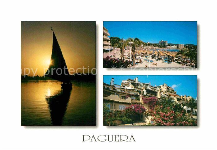 Paguera Mallorca Islas Baleares Promenade Strand Hotel Sonnenuntergang am Meer S