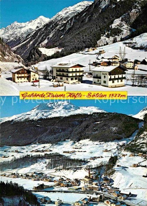 Soelden oetztal Winterpanorama Alpen mit Gehoerde Kaisers Hoefle
