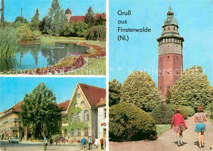 Finsterwalde Goldfischteich Schlosspark Post Sparkasse Wasserturm