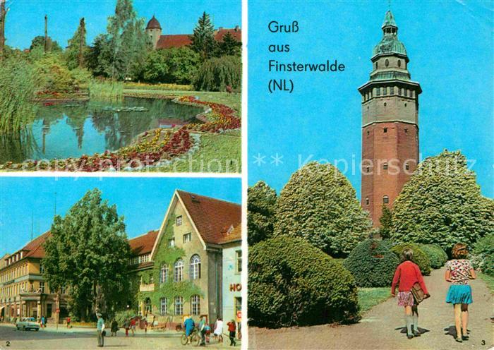 Finsterwalde Goldfischteich Schlosspark Post Sparkasse Wasserturm