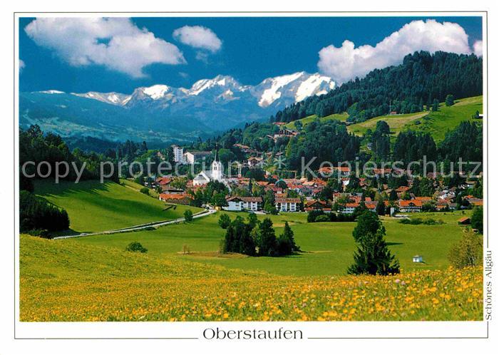 Oberstaufen Oberallgaeu Bayern Panorama Kurort Allgaeuer Alpen