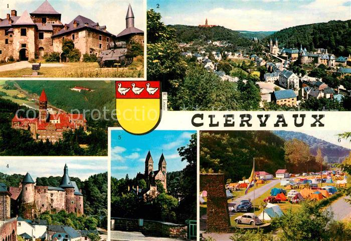 Clervaux Chateau Panorama Abbaye Eglise Camping