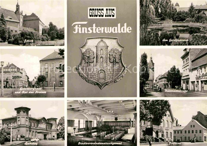 Finsterwalde Schloss Gutenberghaus Rat des Kreises Bahnhof Sitzungssaal Goldfisc