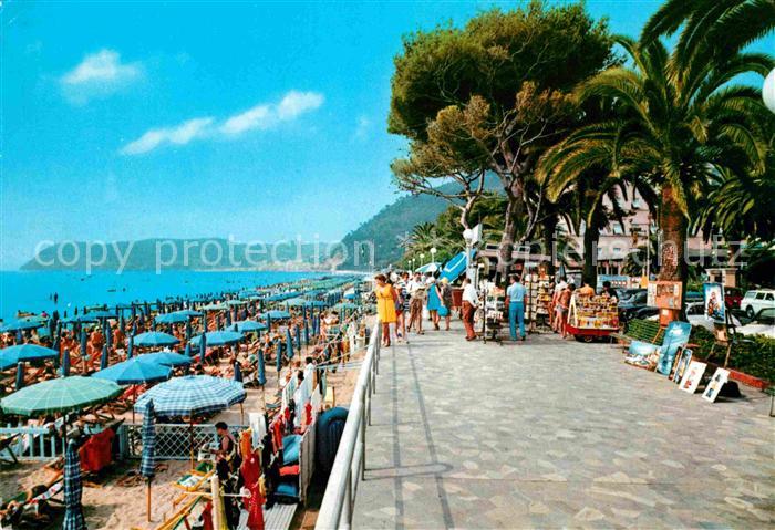 ALAssIO Savona Liguria IT Passeggiato a mare Strandpromenade Palmen