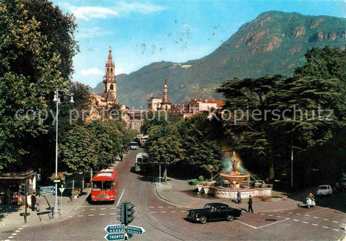 Bolzano Viale Stazione Fontana Duomo Bahnhofsstrasse Brunnen Pfarrkirche
