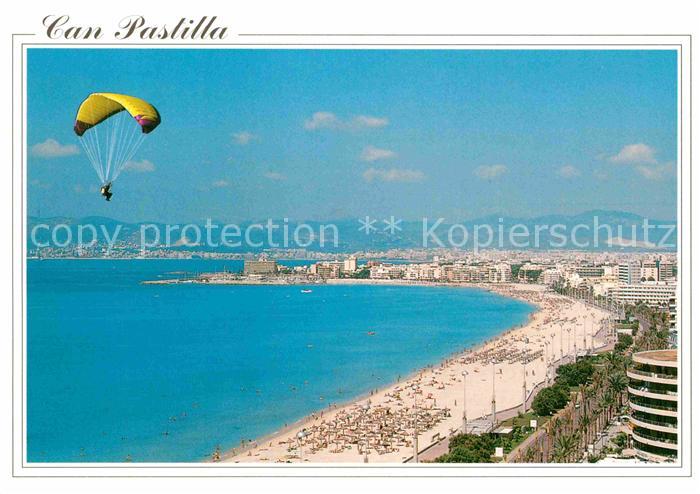 Can Pastilla Palma de Mallorca Panorama Strand Kueste Gleitschirmfliegen