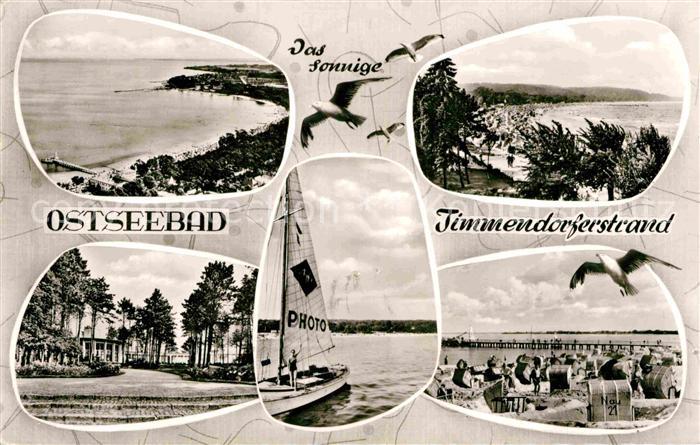 Timmendorfer Strand Panorama Kueste Strand Moewe Segeln Pavillon