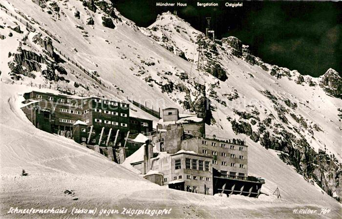 Zugspitze Schneefernerhaus gegen Zugspitzgipfel Huber Karte Nr 764