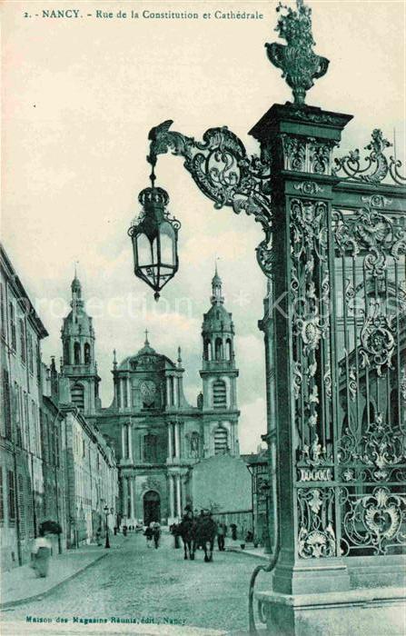 Nancy Lothringen Rue de la Constitution et Cathedrale