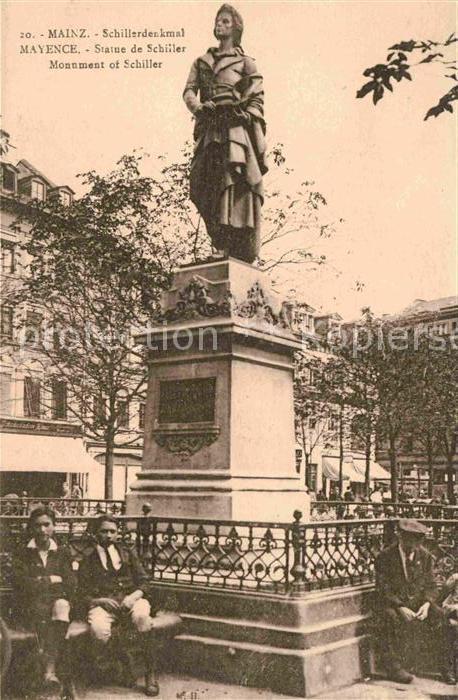 Mainz Rhein Schiller Denkmal Statue
