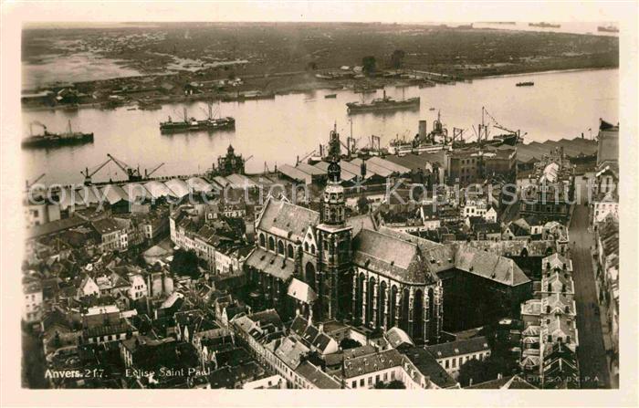 Anvers Antwerpen Eglise Saint Paul vue aerienne