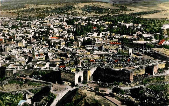 Fes Fez Maroc Vue panoramique aerienne sur la Medina