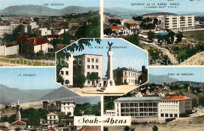 Souk Ahras Vue generale Batiment de la Garde Mobile Mosquee Ecole de Garcons Pla