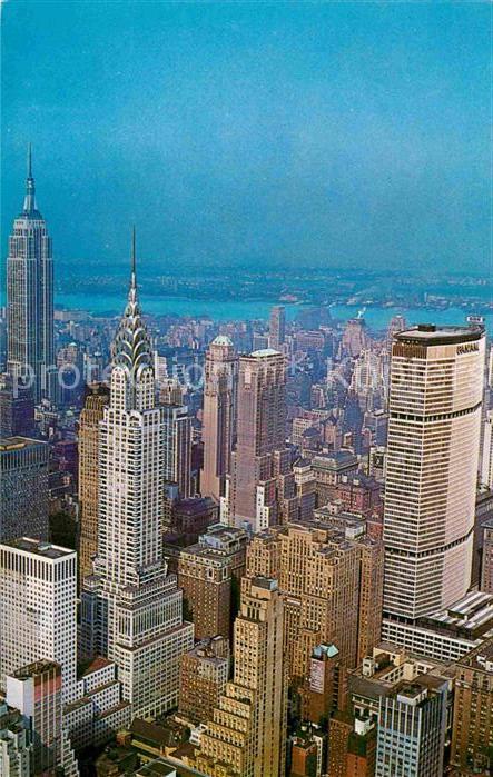 Manhattan New York Midtown with Empire State Building Chrysler and Pan Am Buildi