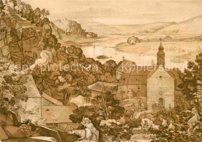 TRIER  CITY Moseltal Kuenstlerkarte J. A. Ramboux Staedtisches Museum