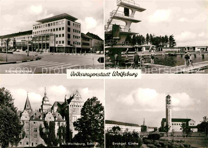 Wolfsburg Kreissparkasse Schwimmbad Kirche Schloss Volkswagenstadt