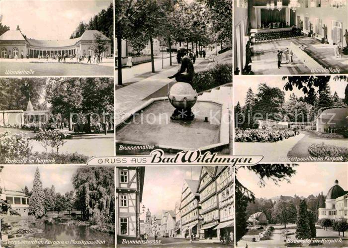 Bad Wildungen Wandelhalle Parcafe Kurpark Seerosenteich Musikpavillon Brunnenall