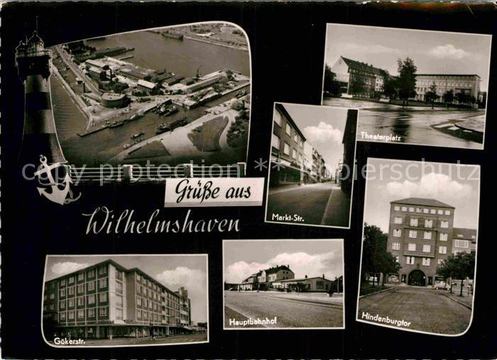 Wilhelmshaven  CITY Hafen Fliegeraufnahme Goekerstrasse Marktstrasse Hauptbahnh