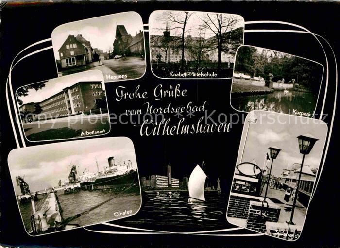 Wilhelmshaven  CITY Heppens Arbeitsamt oelhafen Schule Kurpark Suedstrand