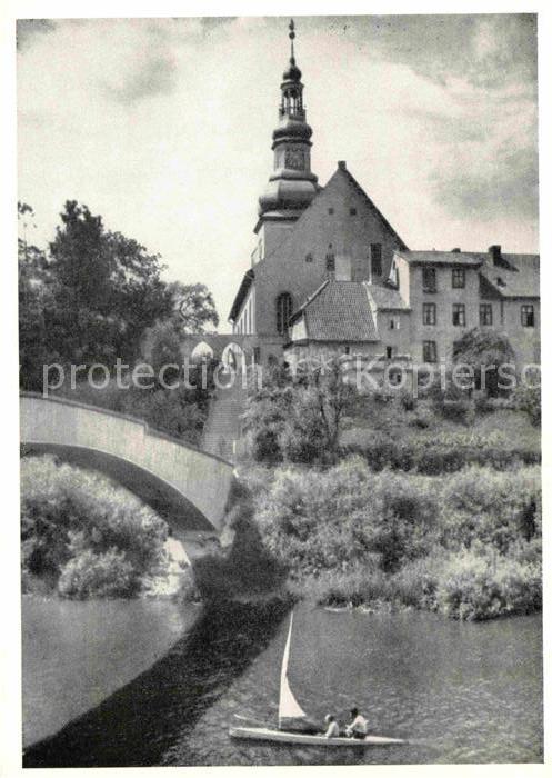 Insterburg Tschernjachowsk Evangelische Kirche und Angerappbruecke