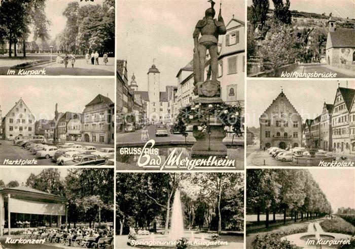 Bad Mergentheim Kurpark Marktplatz Kurkonzert Brunnen Bruecke Kurgarten