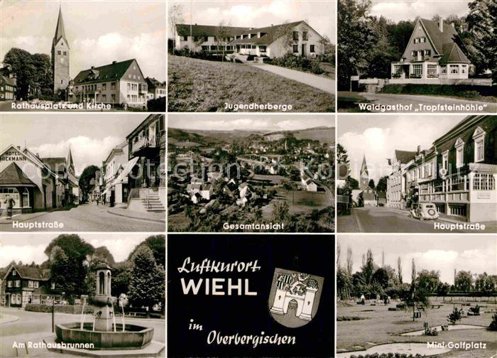 Wiehl Oberbergischer Kreis Rathausplatz Kirche Strasse Brunnen Jugendherberge Wa