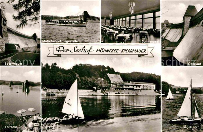 Moehnesee Seehof Sperrmauer Terrasse ueberlauf