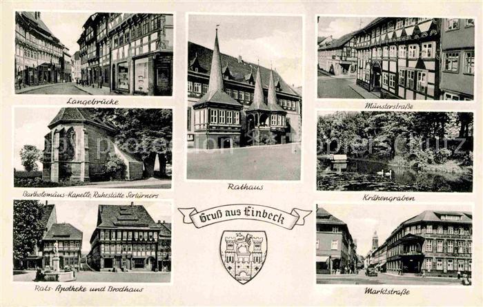 Einbeck Niedersachsen Langelbruecke Bartolomaeushaus Rats Apotheke und Badehaus