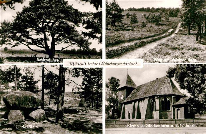 Mueden oertze Kirche und Glockenturm Schirmfuhe Linde Stein