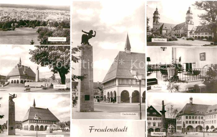 FREUDENSTADT BW Gesamtansicht Stadthaus gedenksaeule