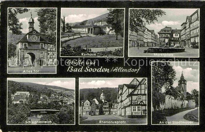 Bad Sooden-Allendorf Altes Tor Schwanenteich Rhenanusplatz Stadtmauer Marktplatz