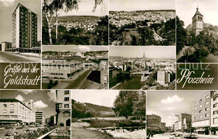 Pforzheim Hochhaus Panorama Kirche Platz