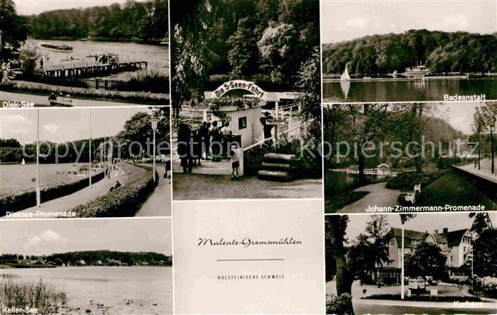 Malente-Gremsmuehlen Diek See Promenade Keller See Badeanstalt Kurhaus
