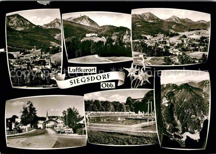 Siegsdorf Oberbayern Panorama Kirche Freibad