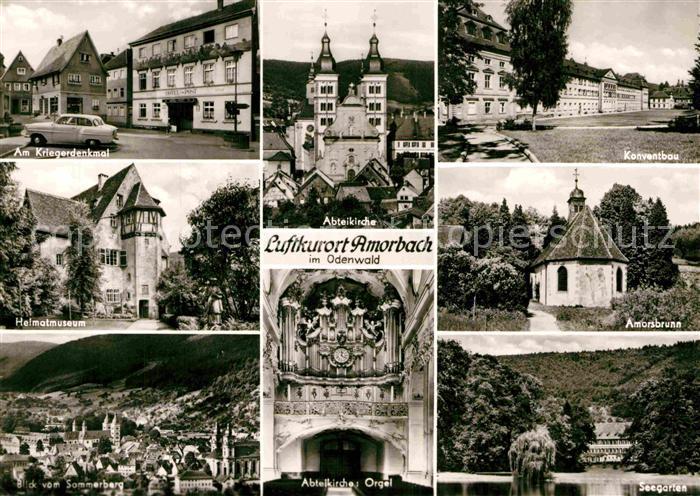 Amorbach Miltenberg Konventbau Amorsbrunn Seegarten Abteikirche mit Orgel