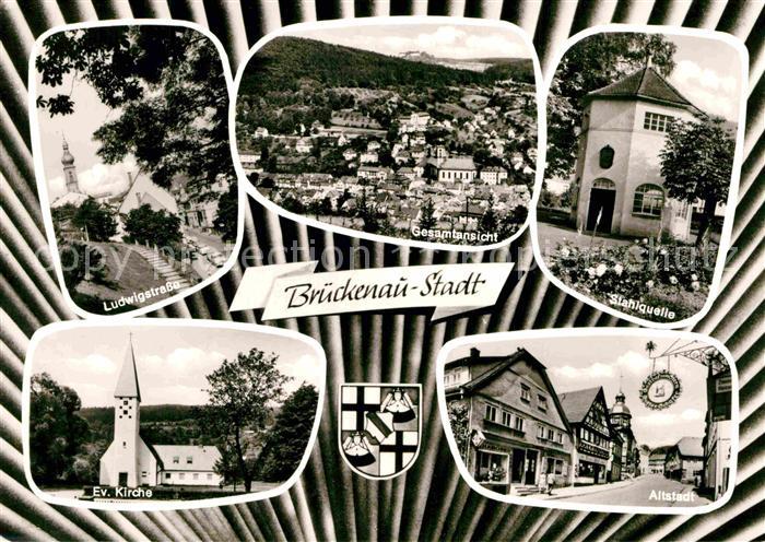 Brueckenau Bad Stahlquelle Ludwigstrasse Gesamtansicht Evangelische Kirche Altst