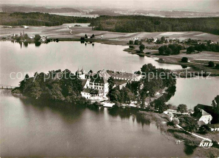 Seeon Klostersee Fliegeraufnahme Insel Schlosshotel