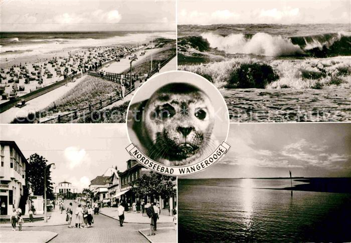 Wangerooge Nordseebad Strand Hauptstrasse Brandung Sonnenuntergang