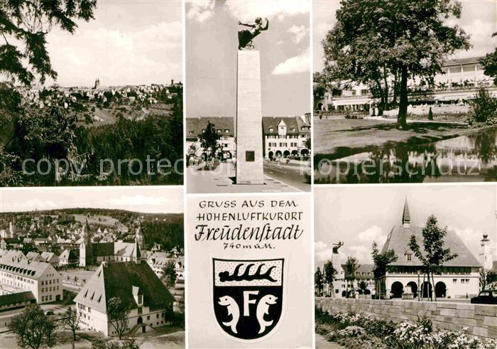FREUDENSTADT BW Panorama Kirche Marktplatz Denkmal Kurhaus Teuchelwald