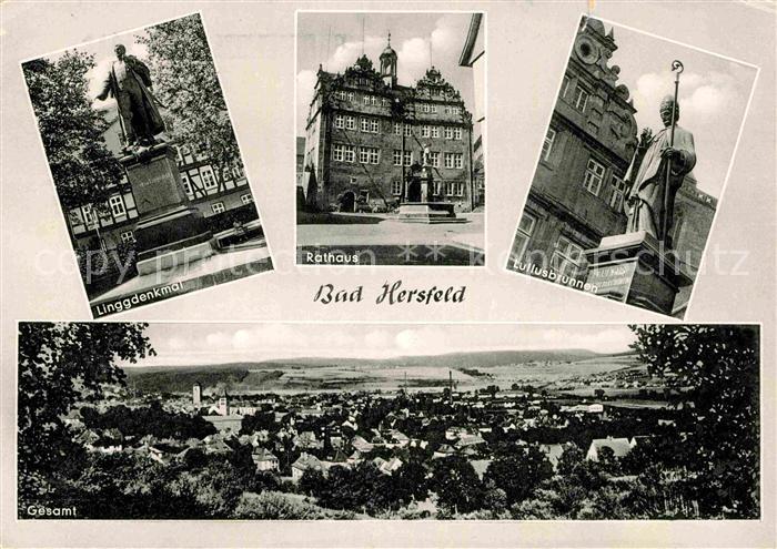 Bad Hersfeld Linggdenkmal Rathaus Lullusbrunnen Panorama