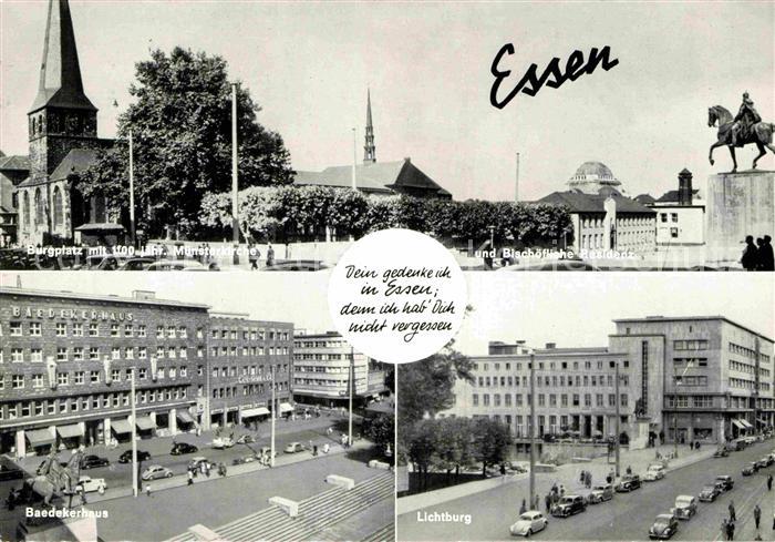 Essen Ruhr Burgplatz Baedekerhaus Lichtburg Bischoefliche Residenz
