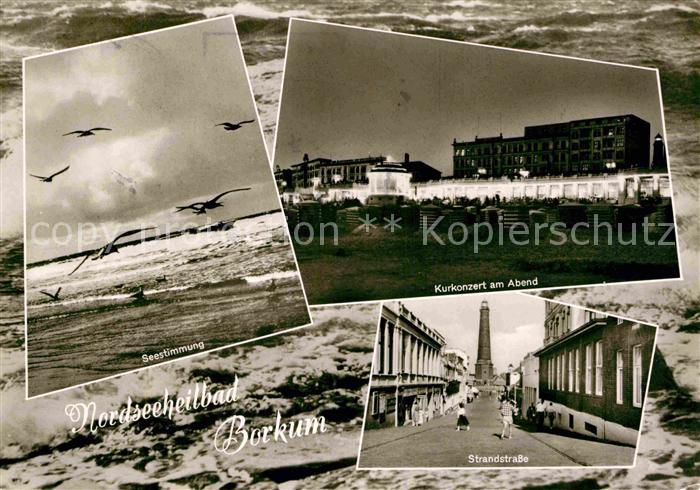 BORKUM Nordseebad Niedersachsen Seestimmung Kurkonzert am Abend Strandstrasse Le