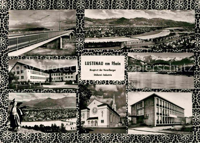 Lustenau Bruecke Stickerei Fabrik Schule Kirche