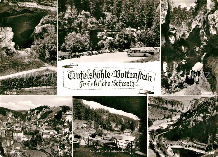 Pottenstein Oberfranken Teuflshoehle Schwimmbad Eingang Teilansicht Ausgang